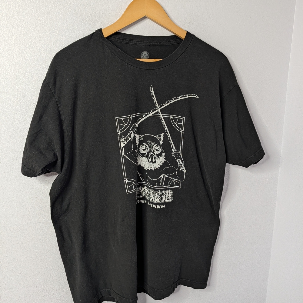 Demon Slayer Inosuke Hashibira Graphic Tee Black Unisex XL Anime‎ Shirt